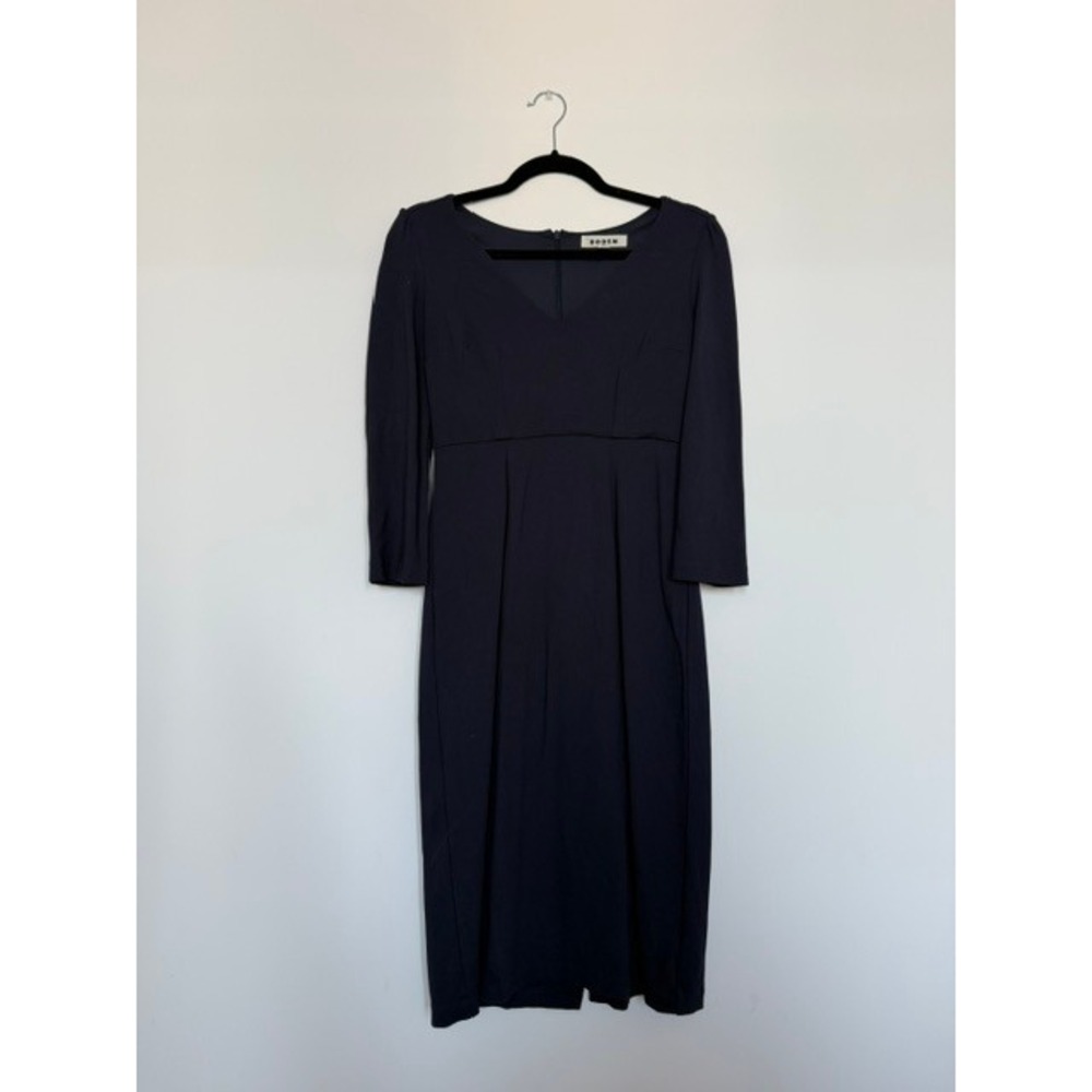 Boden Bethany Ponte Midi Dress Navy US 2P | Elegant Knit Sheath Dress